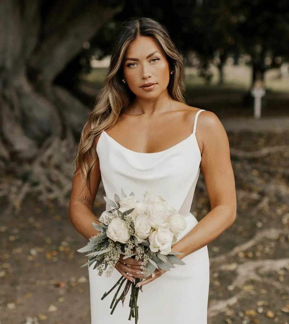 Model wearing a bridal gown