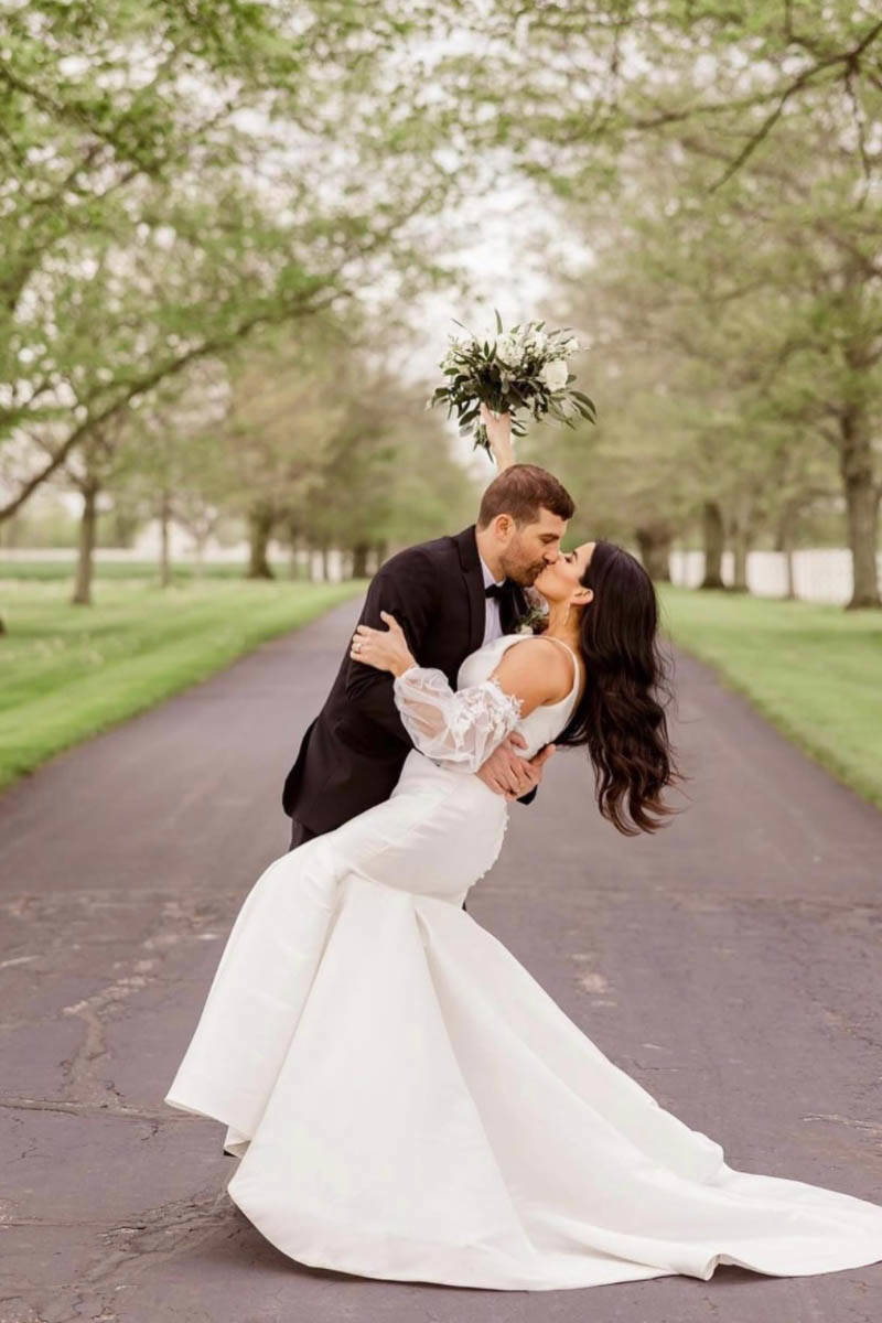 Photo of the couple in the garden