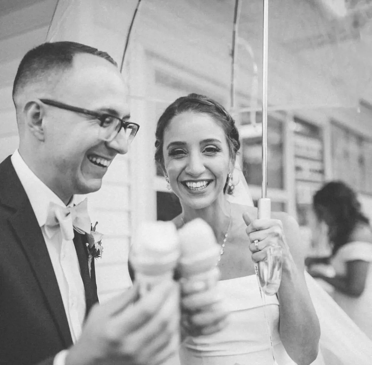 Photo of the real bride and groom