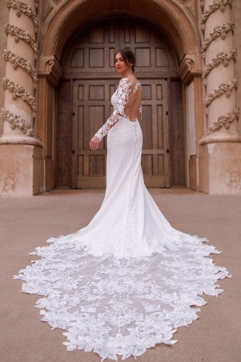 Essense of Australia Style No. D3379ZZ #0 default (IV-PL) Ivory Gown w Porcelain Tulle Illusion thumbnail