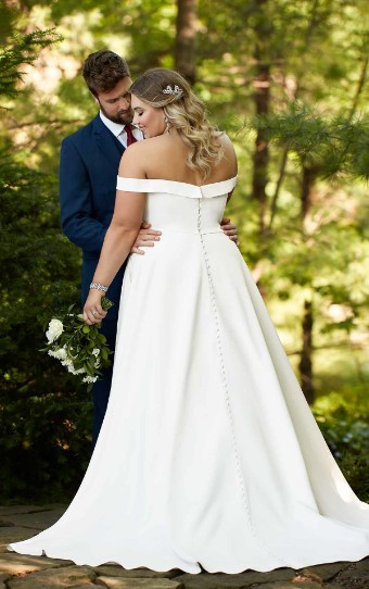 Essense of Australia Style No. D2761 #1 default (IV-PL) Ivory Gown with Porcelain Tulle Plunge thumbnail