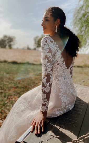 Stella York Style No. 7169LSCR #13 (IV-IV) Ivory Lace Tulle and Regency Organza over Ivory Gown thumbnail