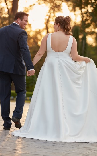 Stella York Style No. 6758ZZ #3 default (IV-PL) Ivory Gown with Porcelain Tulle Plunge thumbnail