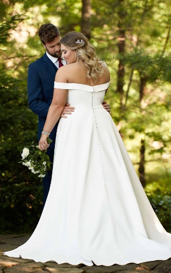 Essense of Australia Style No. D2761ZZ #1 default (IV-PL) Ivory Gown with Porcelain Tulle Plunge thumbnail