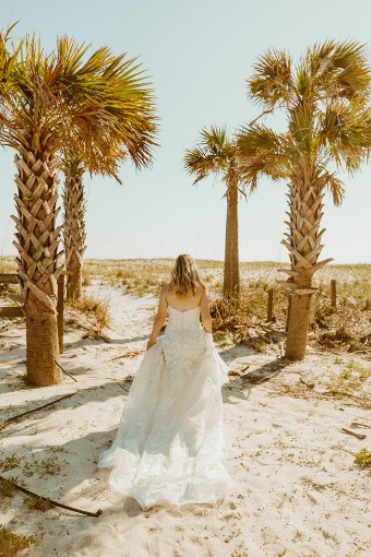 Stella York Style No. 7397ZZ #1 (IVAL-PL) IVR Lace Tulle & Reg Organza ov ALM Gown w Porcelain Plunge thumbnail