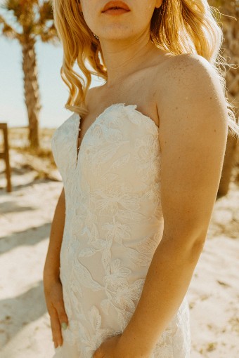 Stella York Style No. 7397ZZ #2 (IVAL-PL) IVR Lace Tulle & Reg Organza ov ALM Gown w Porcelain Plunge thumbnail
