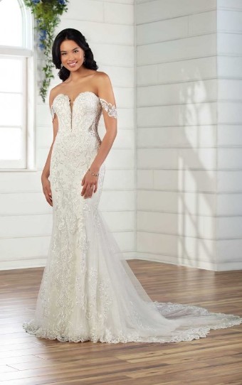 Essense of Australia Style No. D2988IV #0 default (IVRM-PL) Ivory Lace & Tulle over Rum Gown w/ Porcelain Tulle Illusion thumbnail