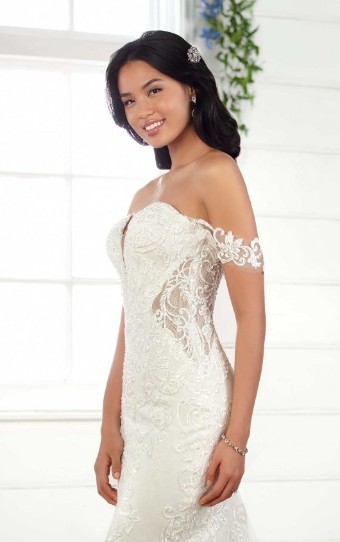 Essense of Australia Style No. D2988IV #1 (IVRM-PL) Ivory Lace & Tulle over Rum Gown w/ Porcelain Tulle Illusion thumbnail