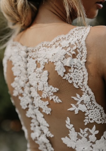 Stella York Style No. 6933ZZ #3 default (IVLT-PL) Ivory Lace over Latte Georgette with Porcelain Tulle Illusion thumbnail