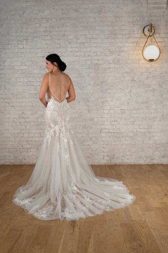 Stella York Style No. 7841-IV #4 (IVAL-PL) IVR LACE & TULLE OVER ALM GOWN W PORCELAIN TULLE ILLUSION thumbnail