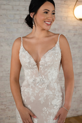 Stella York Style No. 7841-IV #5 default (IVAL-PL) IVR LACE & TULLE OVER ALM GOWN W PORCELAIN TULLE ILLUSION thumbnail