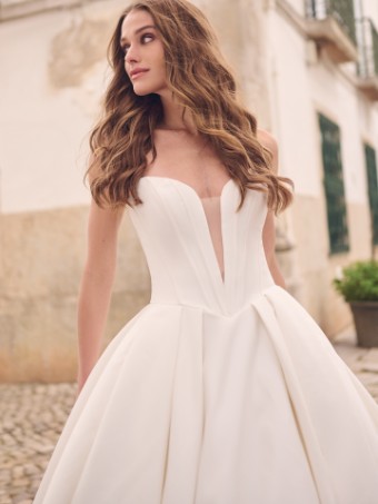 Maggie Sottero Style No. DERRICK 23MS723A01 #1 Ivory (gown with Natural Illusion) thumbnail