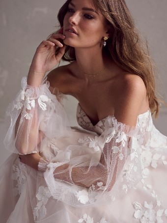 Rebecca Ingram Style No. RUBY 24RS186A01 | Unlined bodice #3 Ivory over Misty Mauve thumbnail