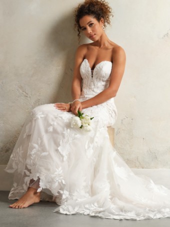 Maggie Sottero Style No. BRIDGET (24MS731A01 - sparkle tulle 1) #1 All Ivory (gown with Ivory Illusion) Ivory over Soft Blush (gown with Natural Illusion) thumbnail