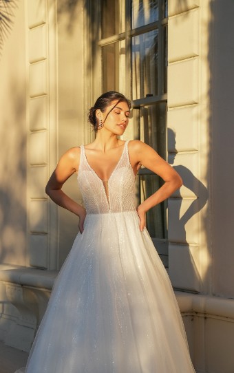 Stella York Style No. 7906IS #0 default (IVIV-PL) Ivory Lace & Tulle over Ivory Gown w Porcelain Tulle Plunge thumbnail