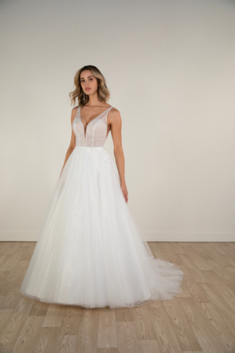 Stella York Style No. 7906IS #4 default (IVIV-PL) Ivory Lace & Tulle over Ivory Gown w Porcelain Tulle Plunge thumbnail
