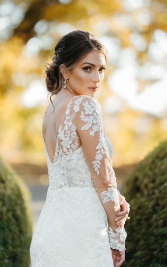 Stella York Style No. 7867IQ #2 (IVIV-PL) Ivory Lace & Tulle over Ivory Gown w Porcelain Tulle Illusion thumbnail