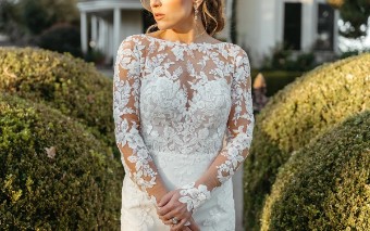 Stella York Style No. 7867IQ #1 (IVIV-PL) Ivory Lace & Tulle over Ivory Gown w Porcelain Tulle Illusion thumbnail