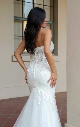 Stella York Style No. 7924IV #5 (IVBC-PL) IVORY LACE & TULLE OVER BISCOTTI GWN W PORCELAIN TULLE PLUNGE thumbnail