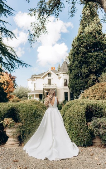 Stella York Style No. 7895IV #3 default (IV-PL) Ivory Gown w Porcelain Tulle Plunge thumbnail