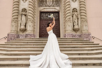 Essense of Australia Style No. D3941ZZ #10 Ivory Luxe Organza Over Ivory Gown thumbnail