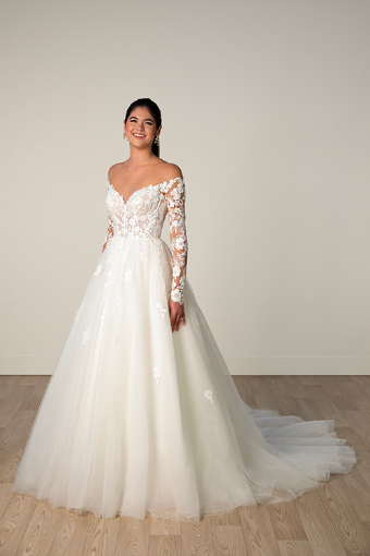 Stella York Style No. 8012CQ #2 (IVIV-PL) IVR LACE TULLE & REGAL ORGANZA OV IVR GOWN W PLN TULLE ILLUS thumbnail