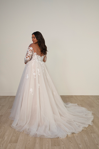 Stella York Style No. 8012CQ #6 (IVIV-PL) IVR LACE TULLE & REGAL ORGANZA OV IVR GOWN W PLN TULLE ILLUS (IVBC-PL) IVR LACE TULLE & REGAL ORGANZA OV BSC GOWN W PLN TULLE ILLUS thumbnail