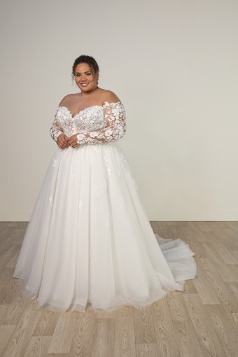 Stella York Style No. 8012CQ #7 default (IVIV-PL) IVR LACE TULLE & REGAL ORGANZA OV IVR GOWN W PLN TULLE ILLUS (IVBC-PL) IVR LACE TULLE & REGAL ORGANZA OV BSC GOWN W PLN TULLE ILLUS thumbnail