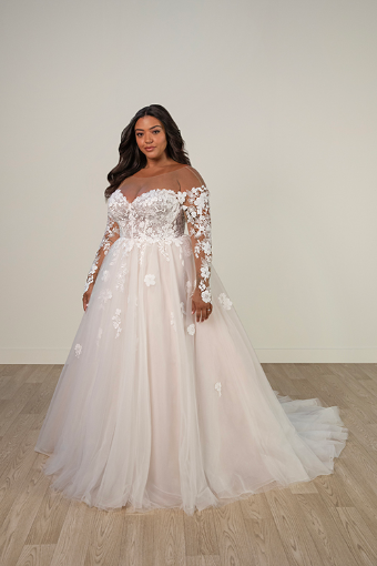 Stella York Style No. 8012CQ #5 (IVIV-PL) IVR LACE TULLE & REGAL ORGANZA OV IVR GOWN W PLN TULLE ILLUS (IVBC-PL) IVR LACE TULLE & REGAL ORGANZA OV BSC GOWN W PLN TULLE ILLUS thumbnail