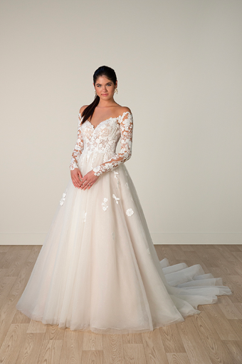 Stella York Style No. 8012CQ #4 (IVIV-PL) IVR LACE TULLE & REGAL ORGANZA OV IVR GOWN W PLN TULLE ILLUS (IVBC-PL) IVR LACE TULLE & REGAL ORGANZA OV BSC GOWN W PLN TULLE ILLUS thumbnail