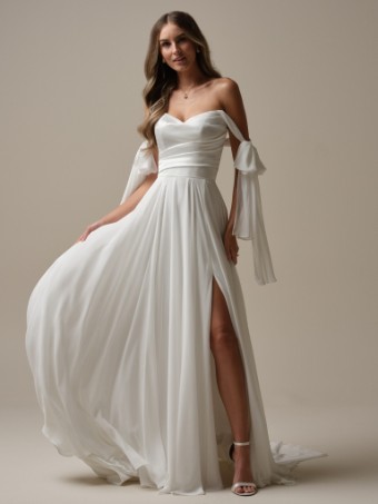 Rebecca Ingram Style No. MELODY (25RS321A01 - Slit) #1 All Diamond White thumbnail