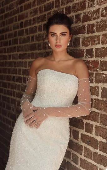 Essense of Australia Style No. D4182IV #8 (IV-IV) IVORY BEADED TULLE OVER IVORY GOWN thumbnail