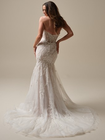 Maggie Sottero Style No. BENJIE (25MB271A01 - Unlined bodice, Chantilly lace) #1 Ivory over Blush (gown with Natural Illusion) thumbnail