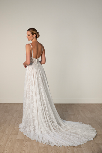 Stella York Style No. 8055ZZ #4 default (IV-HZ) IVORY LACE AND TULLE OVER HAZELNUT GOWN thumbnail