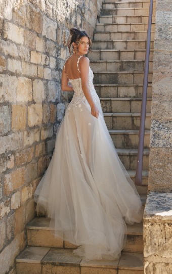 Essense of Australia Style No. D4148IV #2 (IV-RM) IVORY LACE AND TULLE OVER RUM GOWN thumbnail