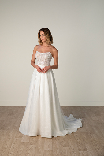 Stella York Style No. 8009IV #5 (IV-BC) Ivory Lace and Tulle over Biscotti Gown thumbnail