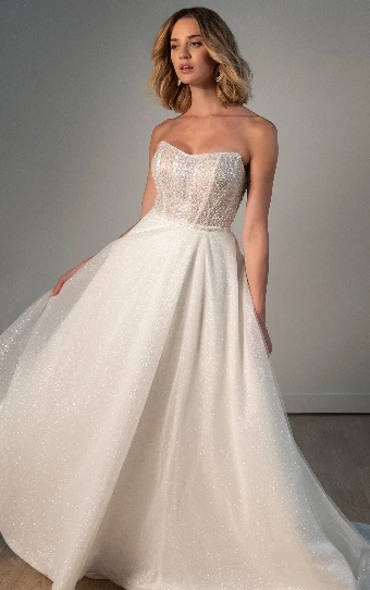 Stella York Style No. 8009IV #3 (IV-BC) Ivory Lace and Tulle over Biscotti Gown thumbnail