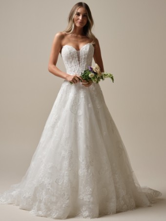 Maggie Sottero Style No. SKYLAR (25MS283A01 - Unlined bodice; Plunge, Glitter tulle) #11 All Ivory (gown with Ivory Illusion) thumbnail