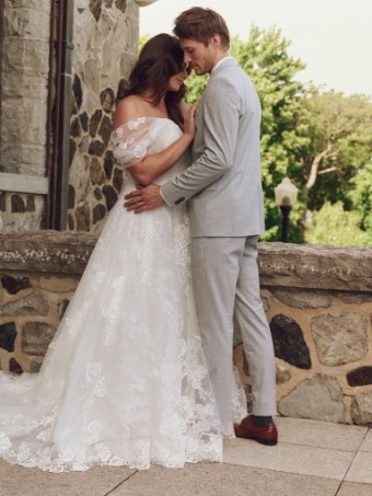 Maggie Sottero Style No. SKYLAR (25MS283A01 - Unlined bodice; Plunge, Glitter tulle) #1 All Ivory (gown with Ivory Illusion) thumbnail