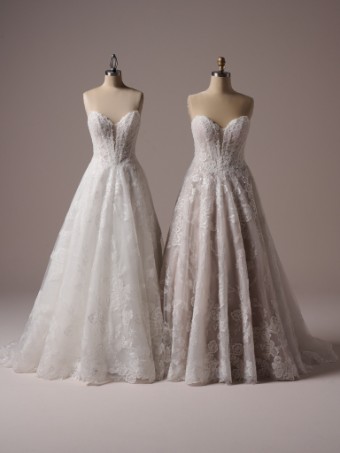 Maggie Sottero Style No. SKYLAR (25MS283A01 - Unlined bodice; Plunge, Glitter tulle) #16 All Ivory (gown with Ivory Illusion) thumbnail