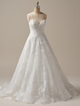 Maggie Sottero Style No. SKYLAR (25MS283A01 - Unlined bodice; Plunge, Glitter tulle) #14 All Ivory (gown with Ivory Illusion) thumbnail