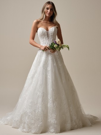 Maggie Sottero Style No. SKYLAR (25MS283A01 - Unlined bodice; Plunge, Glitter tulle) #11 All Ivory (gown with Ivory Illusion) thumbnail
