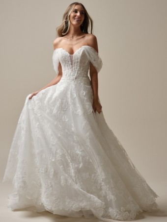 Maggie Sottero Style No. SKYLAR (25MS283A01 - Unlined bodice; Plunge, Glitter tulle) #3 All Ivory (gown with Ivory Illusion) thumbnail