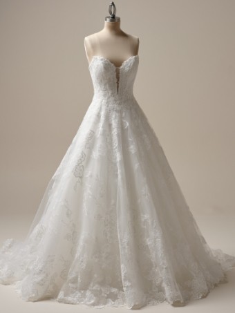 Maggie Sottero Style No. SKYLAR (25MS283A01 - Unlined bodice; Plunge, Glitter tulle) #9 All Ivory (gown with Ivory Illusion) thumbnail