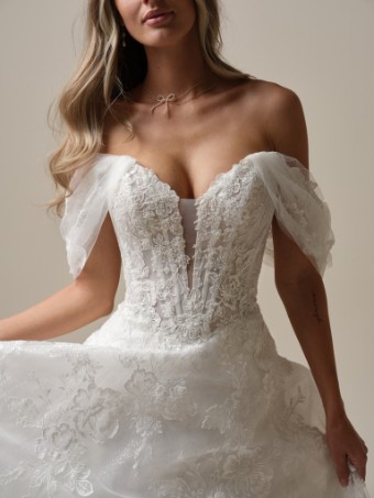 Maggie Sottero Style No. SKYLAR (25MS283A01 - Unlined bodice; Plunge, Glitter tulle) #4 default All Ivory (gown with Ivory Illusion) thumbnail
