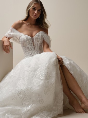 Maggie Sottero Style No. SKYLAR (25MS283A01 - Unlined bodice; Plunge, Glitter tulle) #2 All Ivory (gown with Ivory Illusion) thumbnail