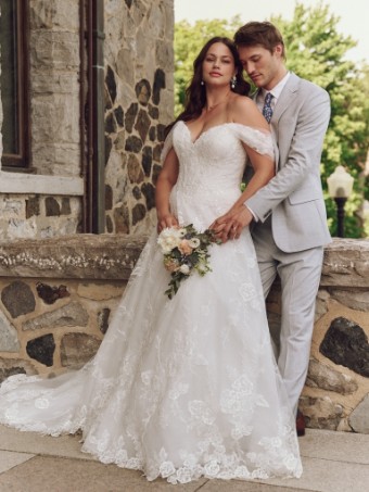 Maggie Sottero Style No. SKYLAR (25MS283A01 - Unlined bodice; Plunge, Glitter tulle) #0 default All Ivory (gown with Ivory Illusion) thumbnail