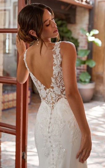 Essense of Australia Style No. D4155IV #2 (IV-PL) Ivory Gown w Porcelain Tulle Illusion thumbnail