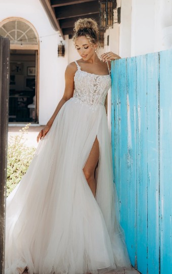 Stella York Style No. 8042IQ #2 (IV-IV) Ivory Lace and Tulle over Ivory Gown thumbnail