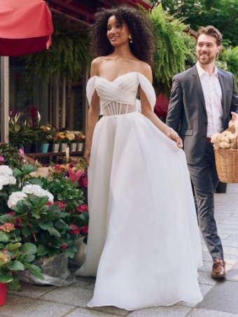 Rebecca Ingram Style No. SUNNY (25RB273B01 - Lined bodice) #0 default All Ivory (gown with Ivory Illusion) thumbnail